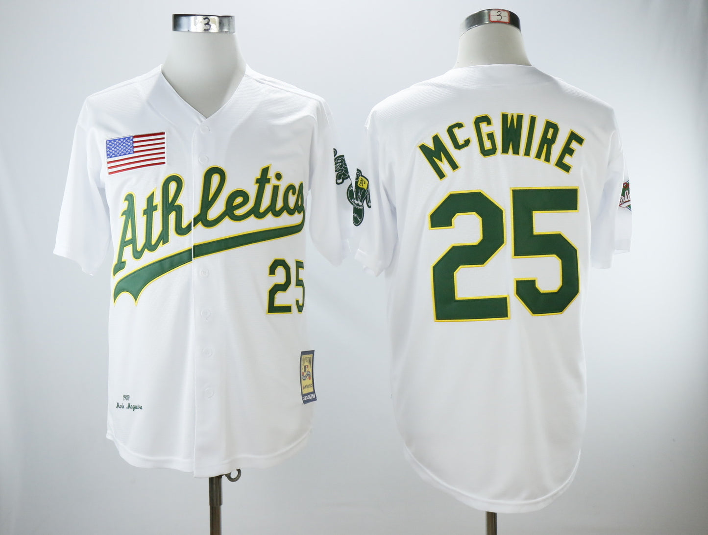 Oakland Athletics #25 Mark McGwire Athletics 25 White 1989 Fan Retro Style 3
