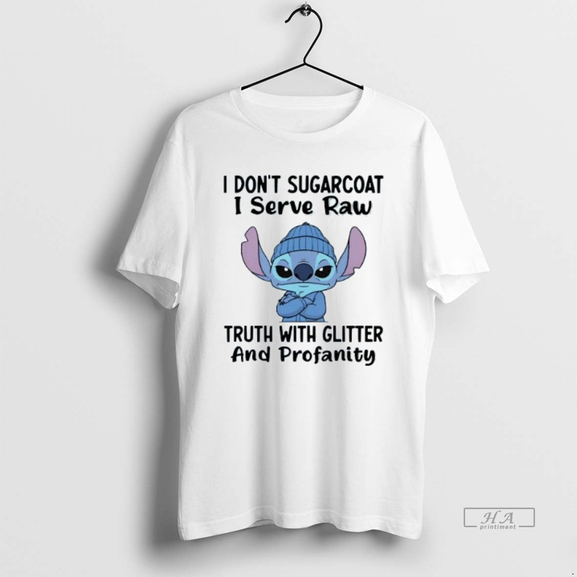 Official I Dont Sugarcoat I Serve Raw Truth With Glitter And Profanity Stitch Mens White