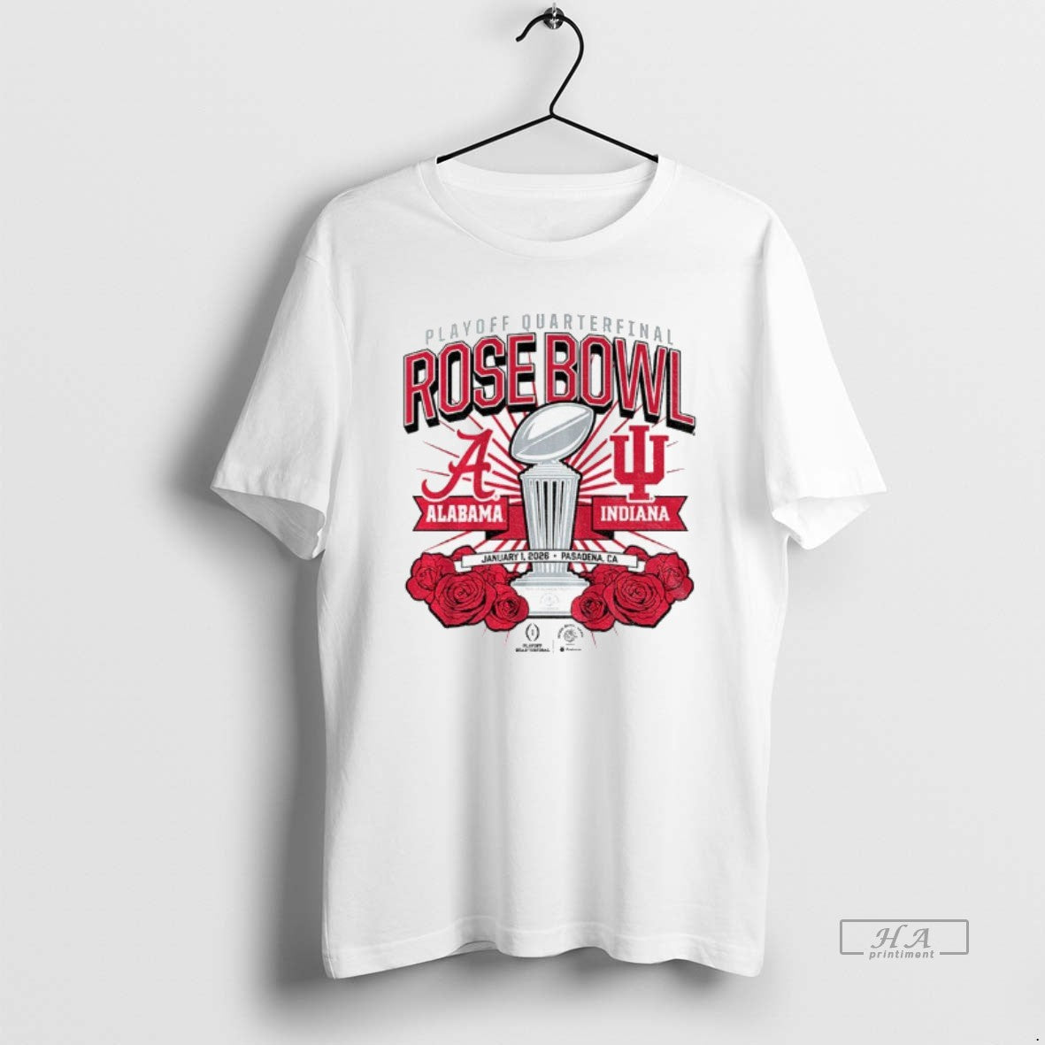 Official Indiana Hoosiers And Alabama Crimson Tide 2025 Cfp Rose Bowl Matchup Football