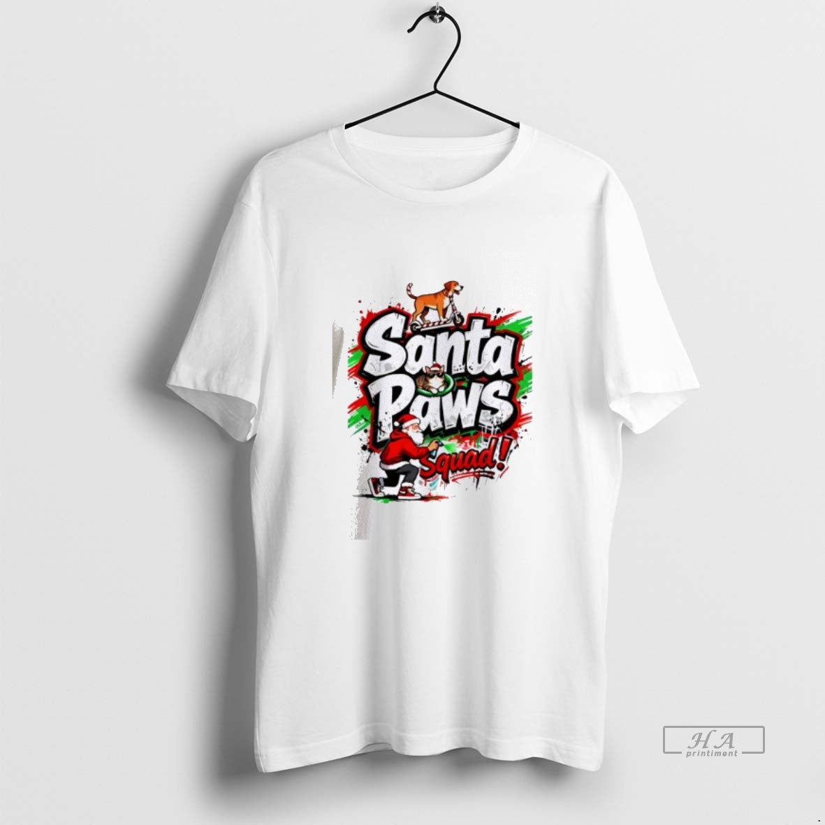 Official Santa Paws Squad Christmas Santa With Dog And Cat Street T-Shirts, Hoodie, Sweatshirt | WearSparks.com