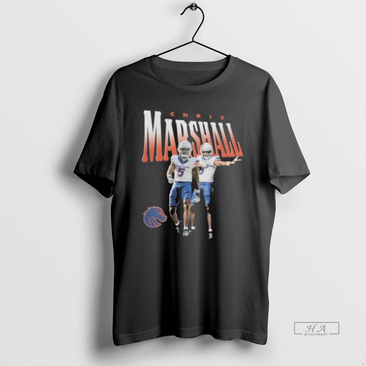 Official Trendy Boise State Broncos Merch Chris Marshall Illustrated Football