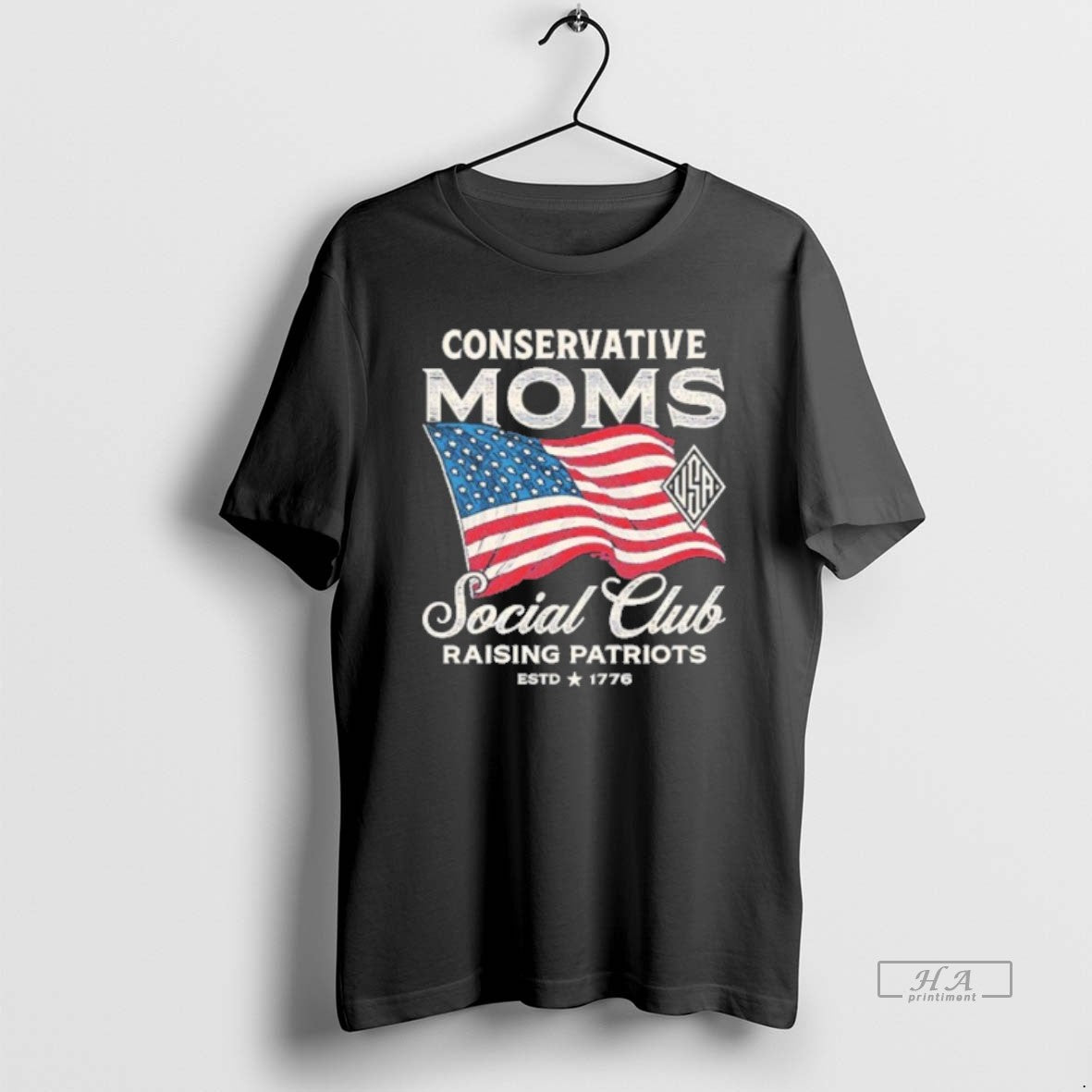 Official Trendy Conservative Moms Social Club Raising Patriots Usa Flag