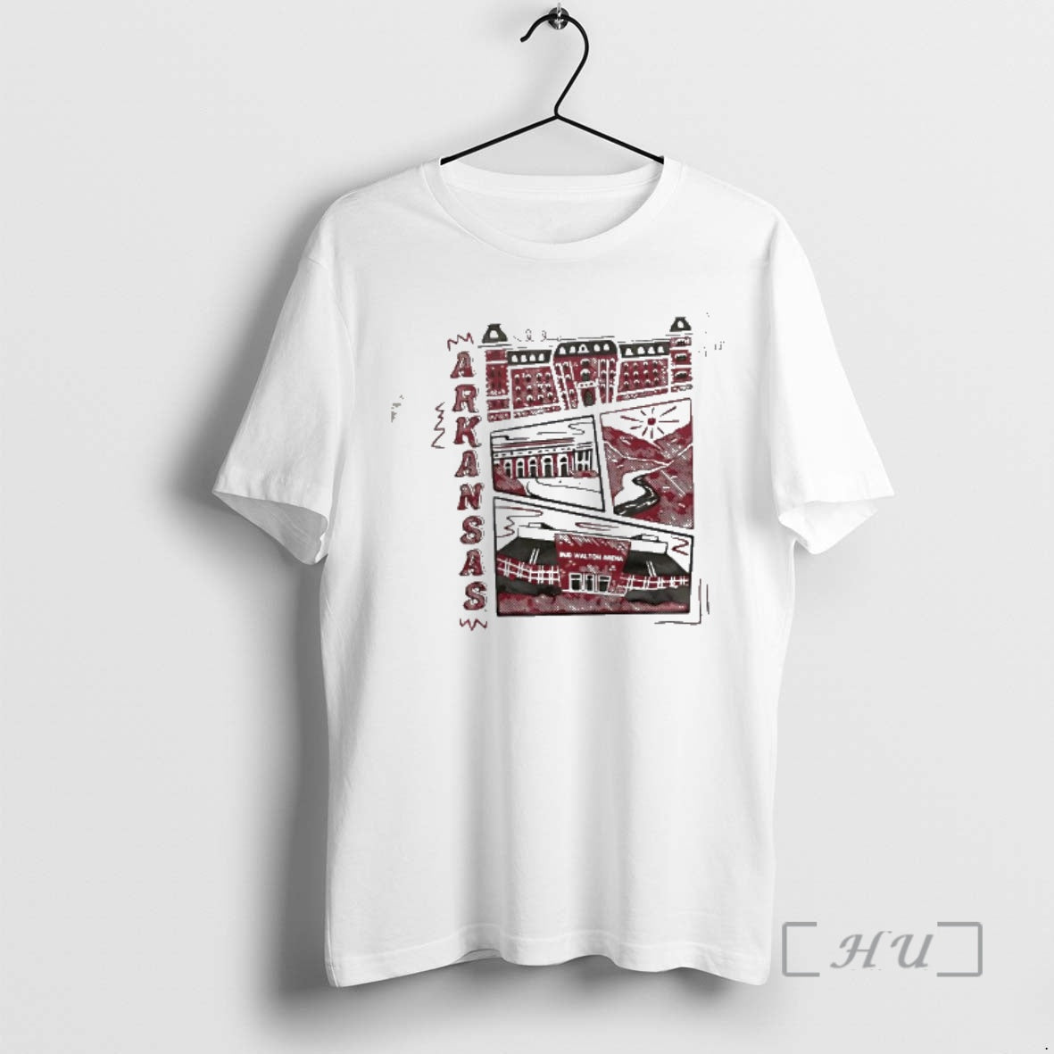 Officials Arkansas Bud Walton Arena And Razorback Campus Buildings Sketch