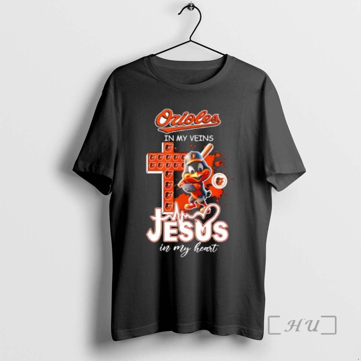 Officials Baltimore Orioles In My Veins Jesus In My Heart Mascot Premium T Shirts Sweater