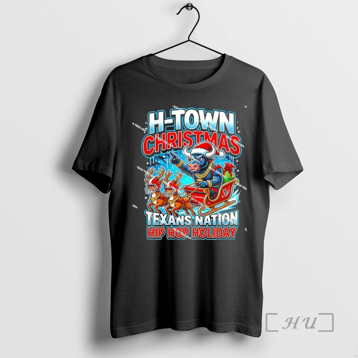 Officials Houston Texas Football H Town Christmas Texans Nation Hip Hop Holiday Premium T Shirts