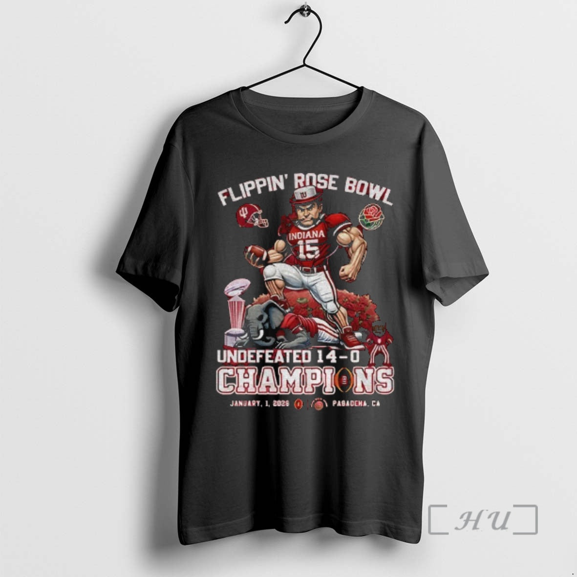 Officials Indiana Hoosiers Football Flippin Rose Bowl Champions Undefeated 14 0 Premium T Shirts Sweater