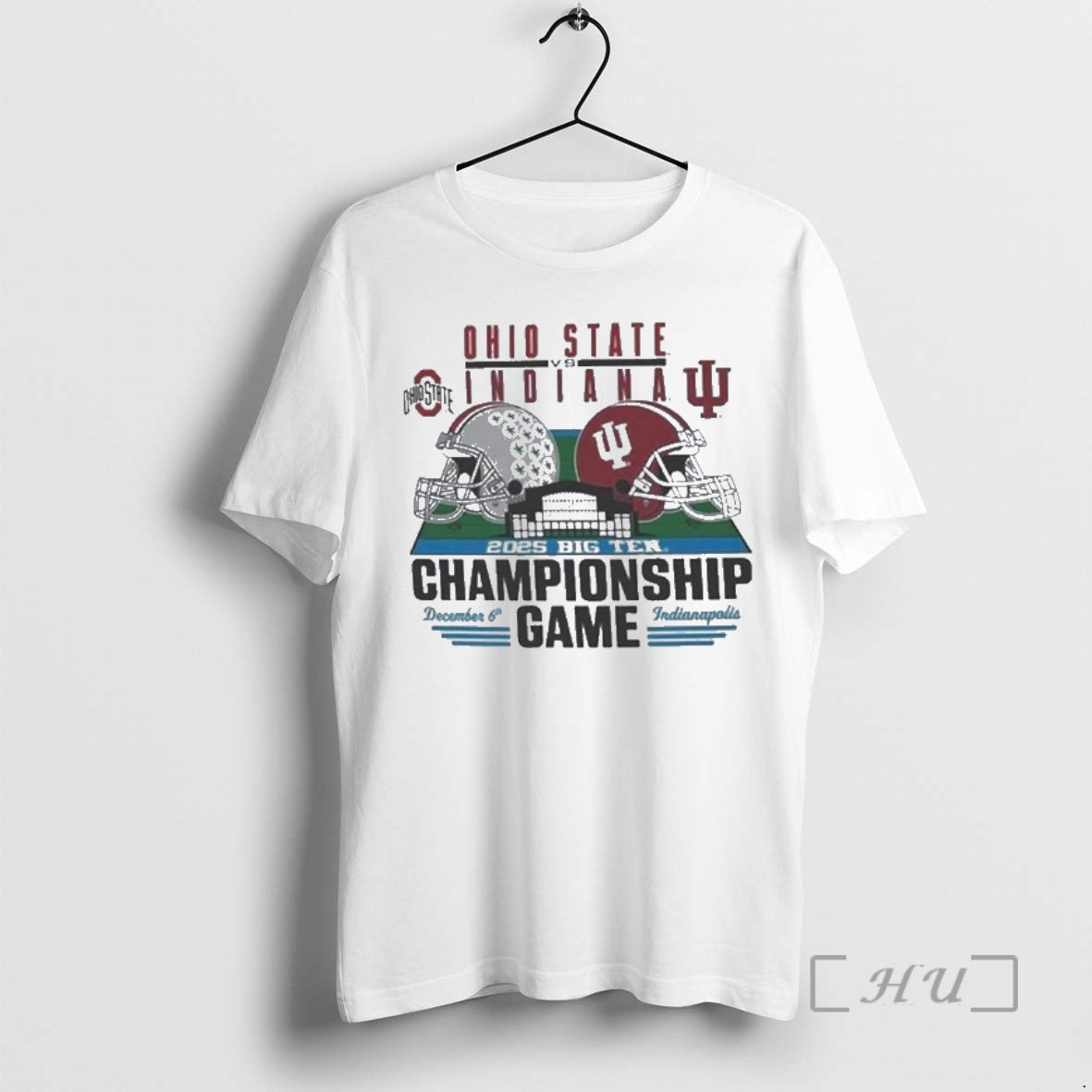 Officials Indiana Hoosiers Vs Osu Big 10 Football Championship Game Stadium Matchup Premium T Shirts