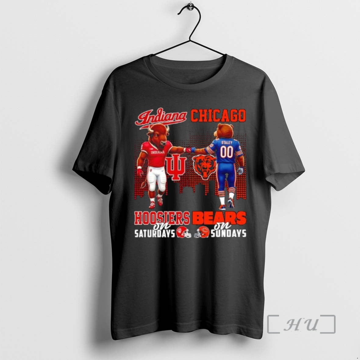 Officials Mascot Of Indiana Hoosiers On Saturdays And Chicago Bears On Sundays Premium T Shirts