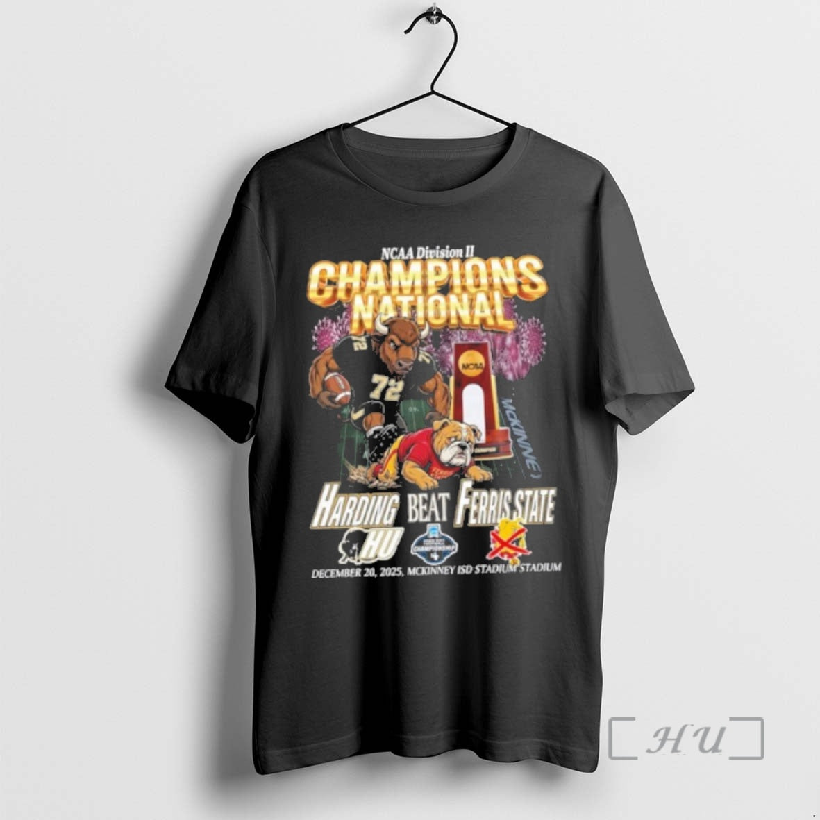 Officials Ncaa Division Ii Champions National Mascot Harding Beat Ferris State Premium T Shirts Sweater Hoodie, Sweatshirt