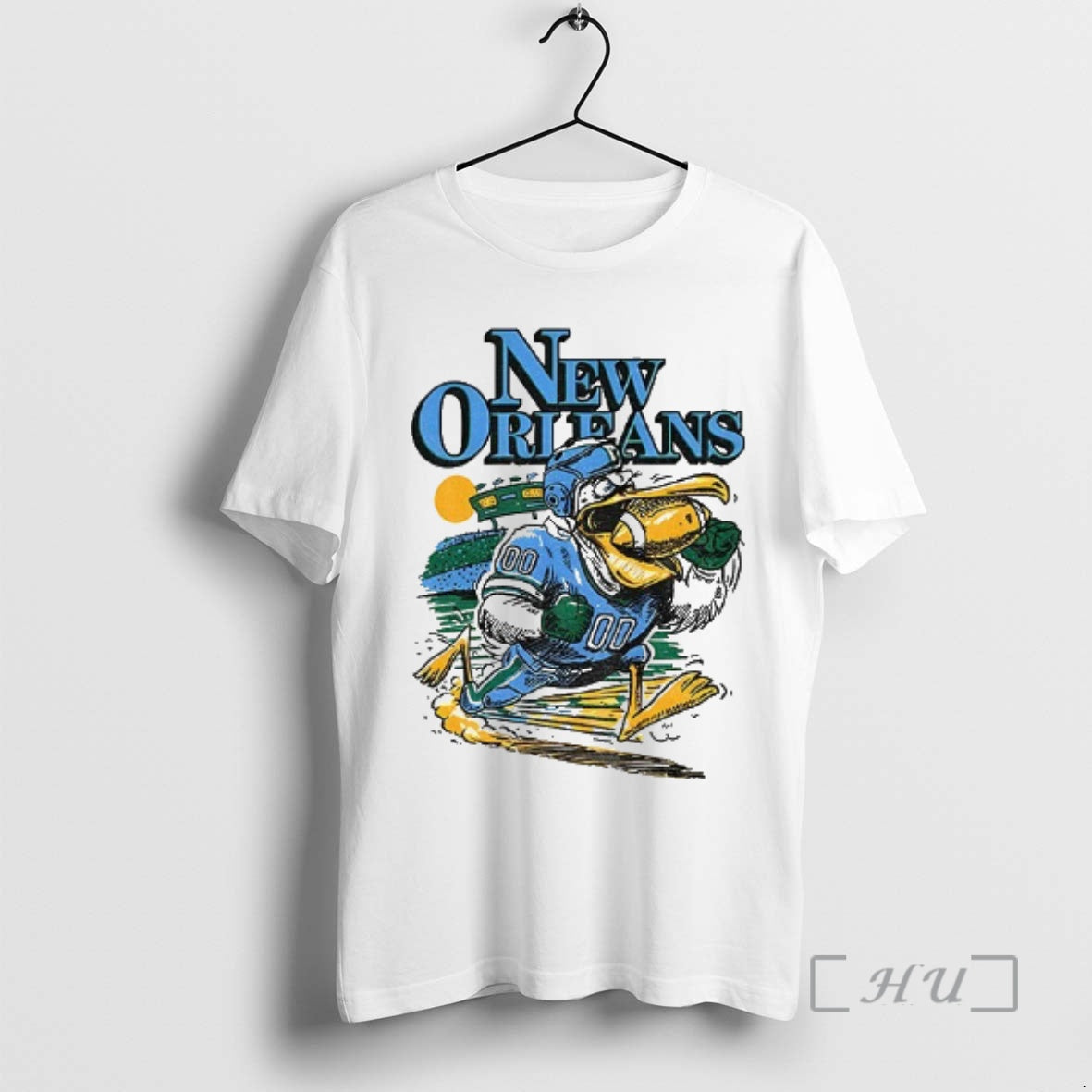 Officials Pelican New Orleans Tulane Green Wave Football Art Vintage