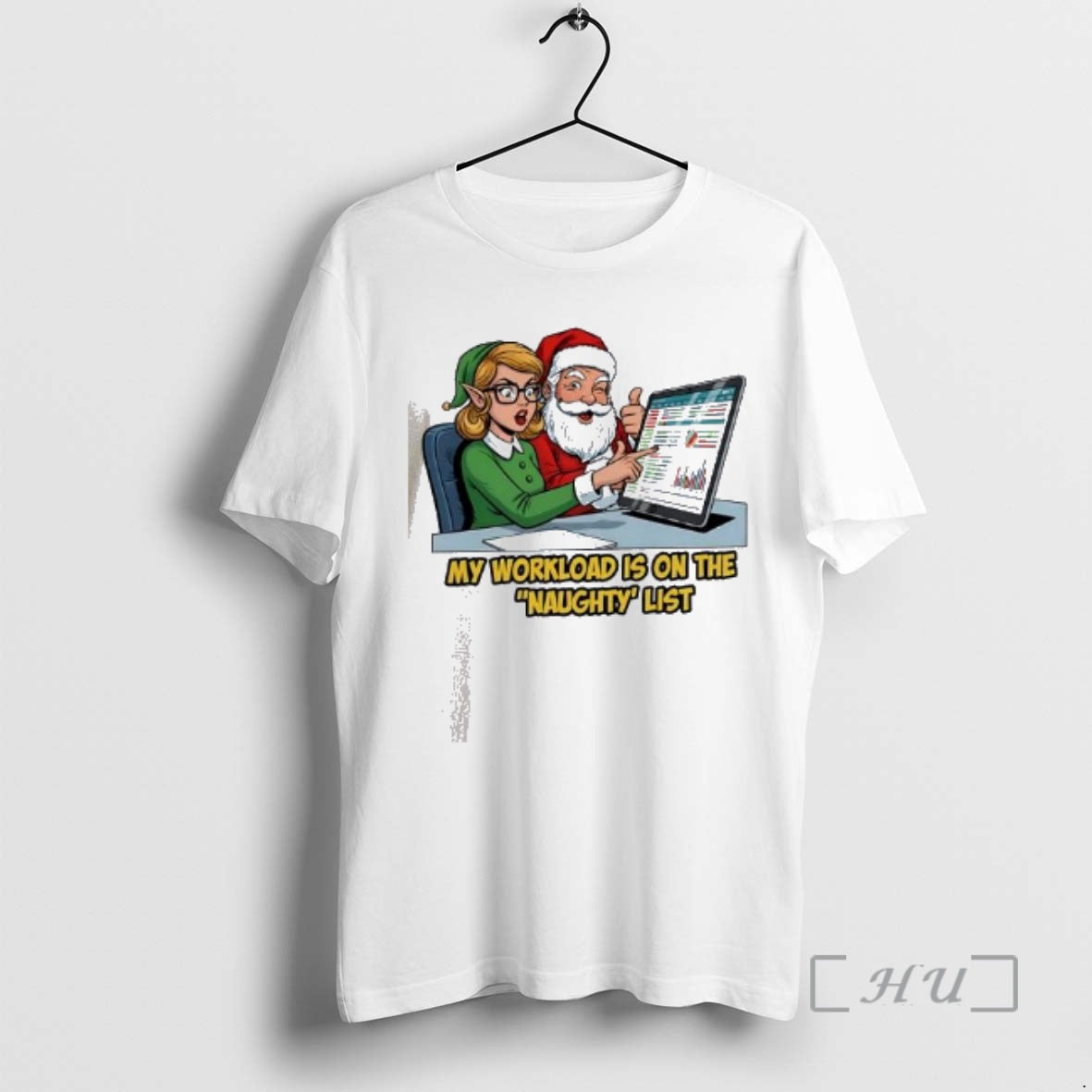 Officials Santa Approved Spreadsheet Elf My Workload Is On The Naughty List Premium T Shirts