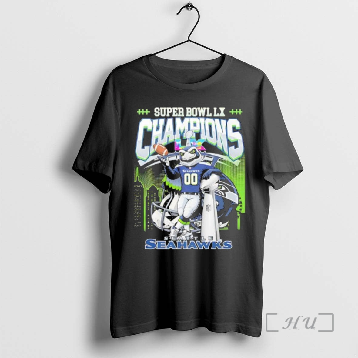 Officials Seattle Seahawks Super Bowl Lx Champions Graphic Mascot Logo Cup Premium T Shirts Sweater