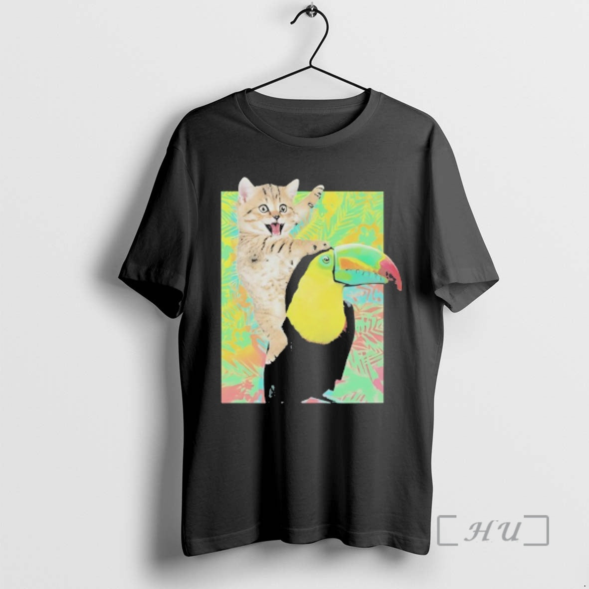 Officials Tabby Cat Riding Toucans Animal Funny