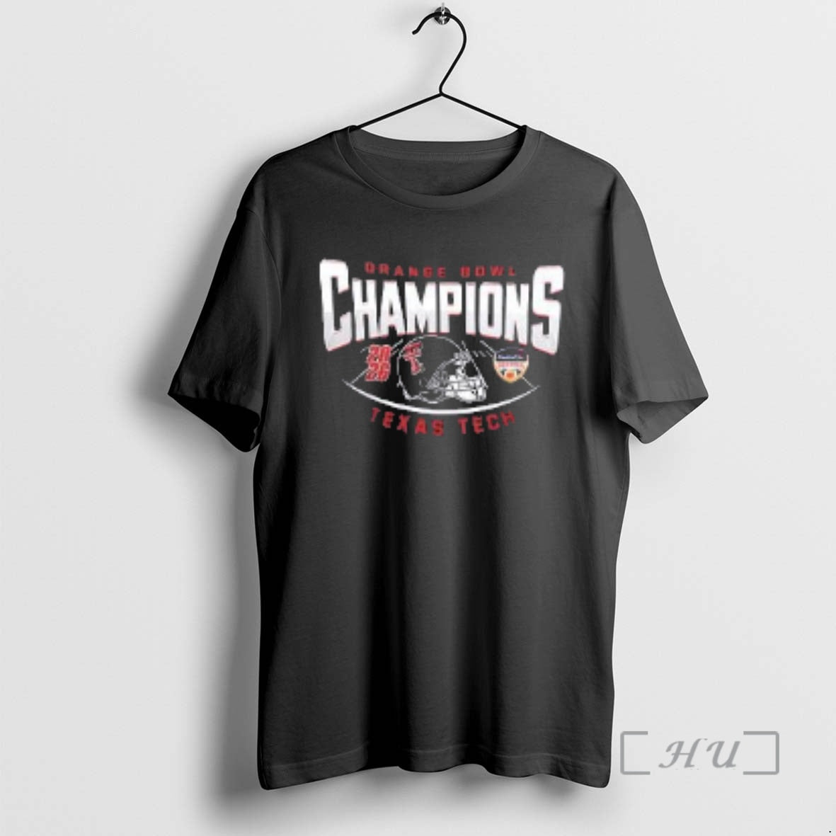 Officials Texas Tech Red Raiders 2026 Orange Bowl Champions Helmet Two Sided Premium T Shirts