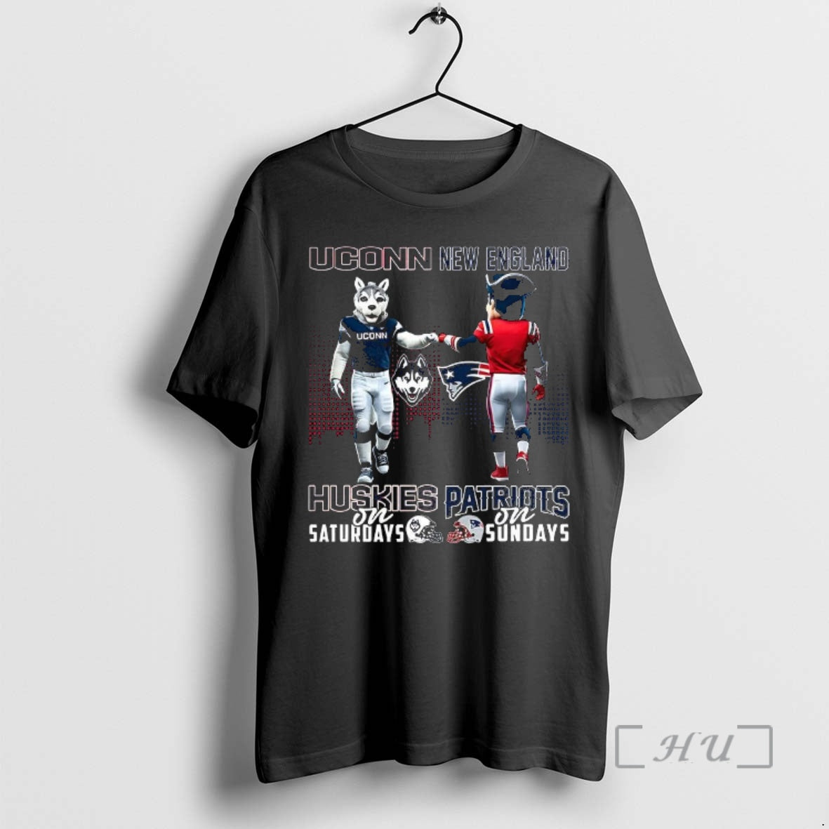 Officials Uconn Huskies On Saturdays Vs New England Patriots On Sundays Mascot Premium T Shirts Hoodie, Sweatshirt