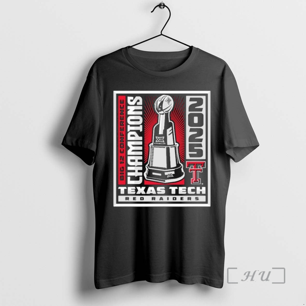 Officials Texas Tech Red Raiders 2025 Big 12 Champions Winner Win Trophy Premium T Shirts