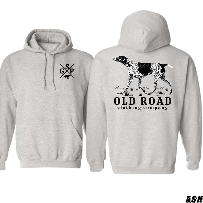 Old Road Clothing Company GSP Dog Design - Casual Wear Hoodie - Classic and Outdoor Style Menswear Sweaters