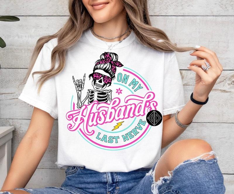 On My Husbands Last Nerve Shirt, Wife Gift For Husband, Wedding Shirt, Valentine's Gift Hoodie, Sweatshirt | WearSparks.com