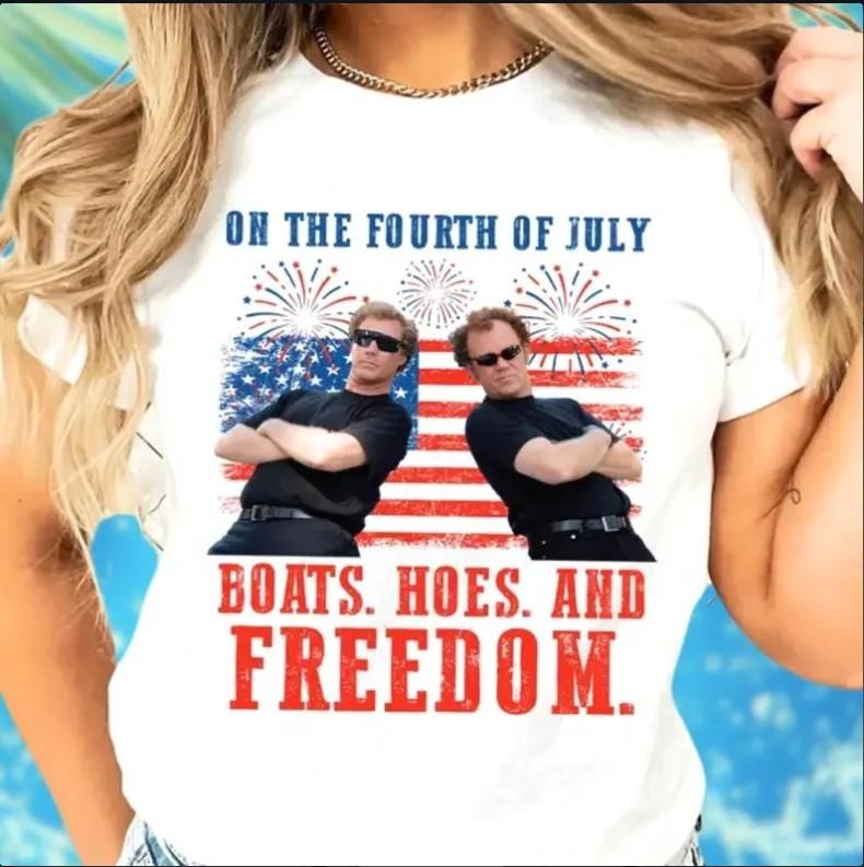 On The Fourth Of July Boats Hoes and Freedom Shirt, 4th Of July Shirt