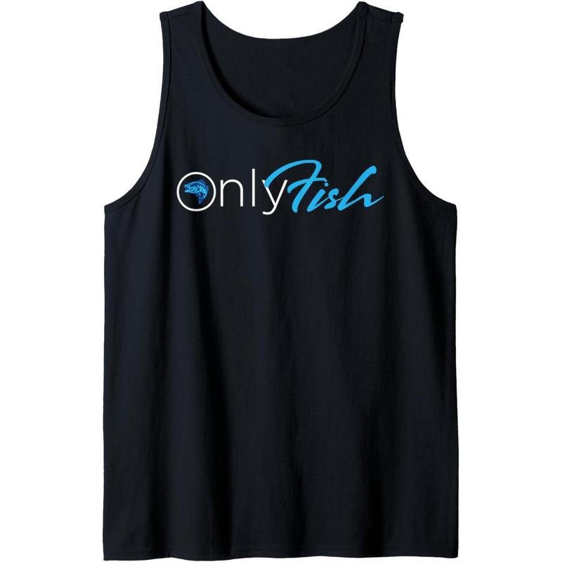Onlyfish fishing tee, bass fish Tank Top Made in USA