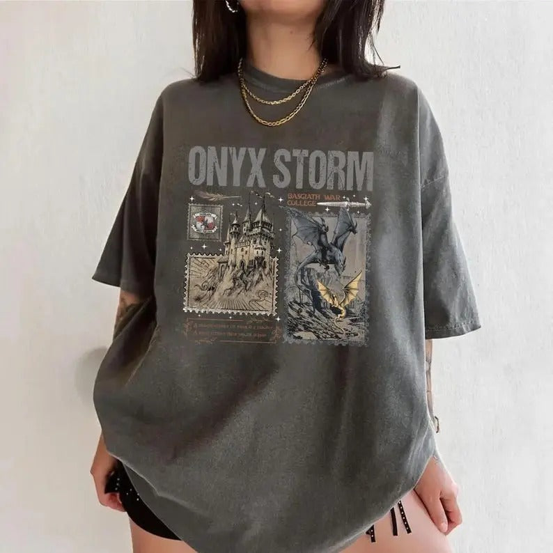 Onyx Storm T-Shirt, Fourth Wing Series Shirt, Dragon Rider, Bookish Tee Gift For Book Lover, Violet Sorrengail, Fantasy...
