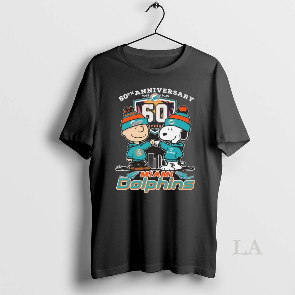 Original Charlie Brown And Snoopy X Miami Dolphins 60th Anniversary 1965 2025
