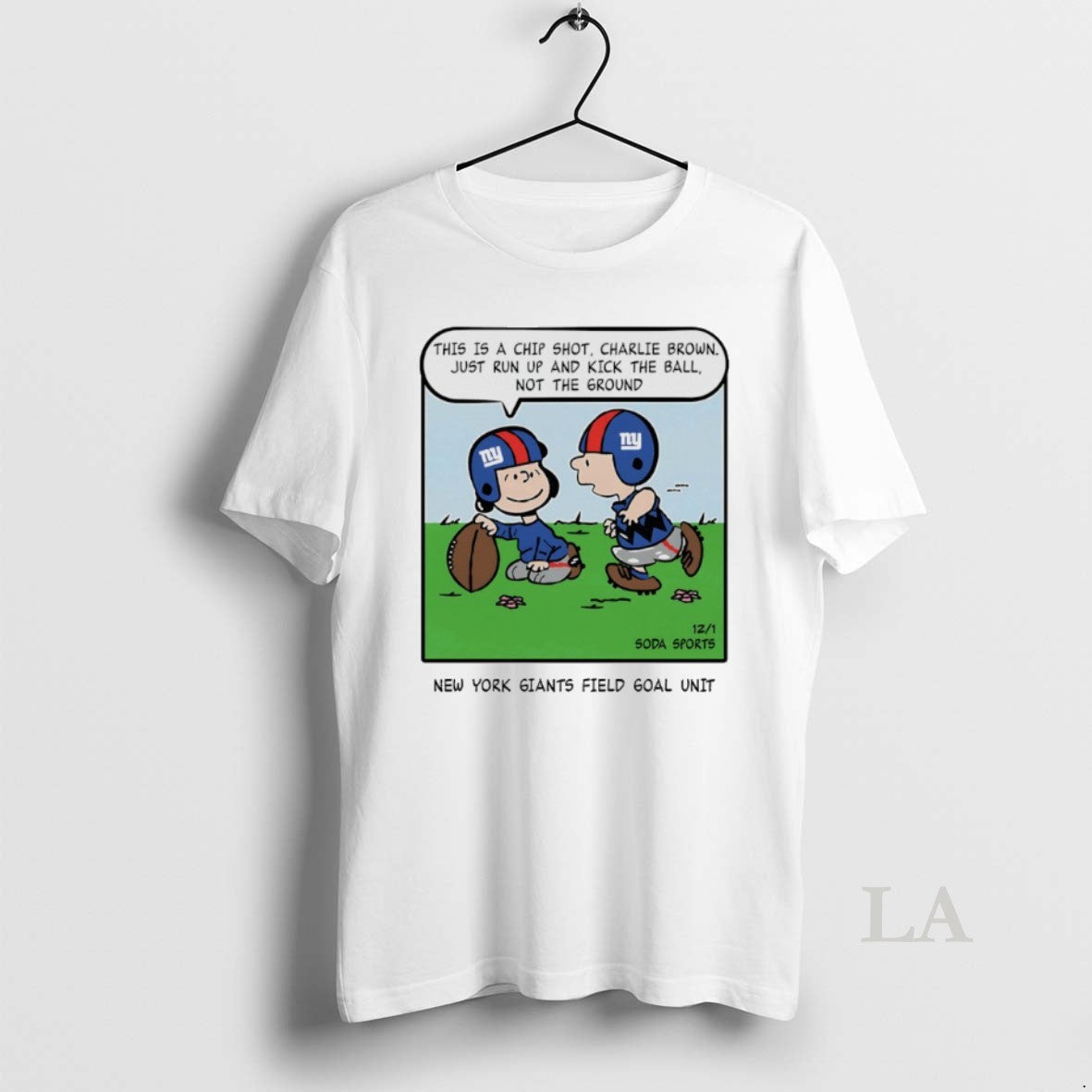 Original Peanuts X New York Giants Field Goal Unit This Is Chip Shot Charlie Brown