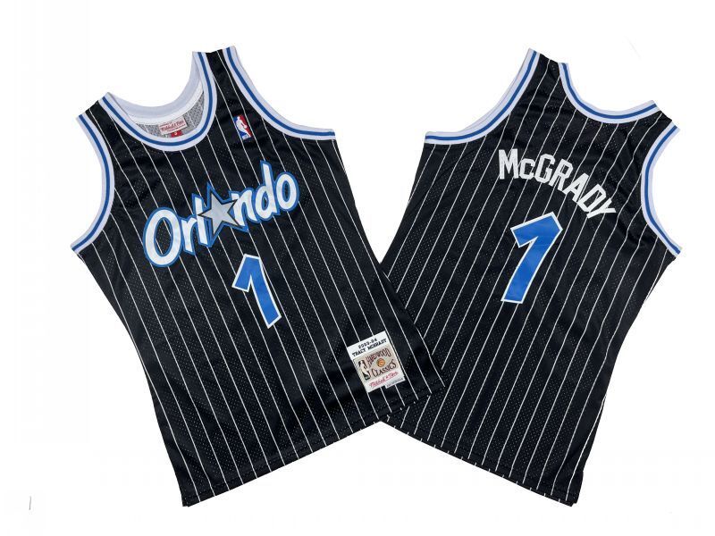 Orlando Magics #1 Penny Hardaway Magic 1 # Black White 03-04 Season Mitchell Retro Jersey Style 2