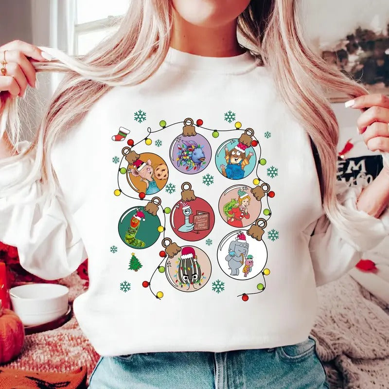 Ornament Children's Books Character Xmas Shirt Christmas Books Shirt Book Lovers Shirt Christmas Teacher Shirt Librarian Gift