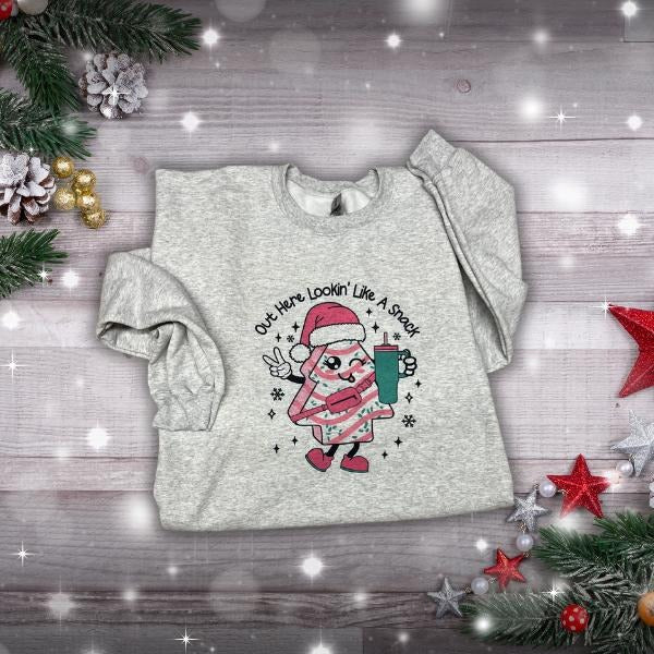 Out Here Looking Like A Snack Girly Christmas Sweater-Tshirt-Longsleeve