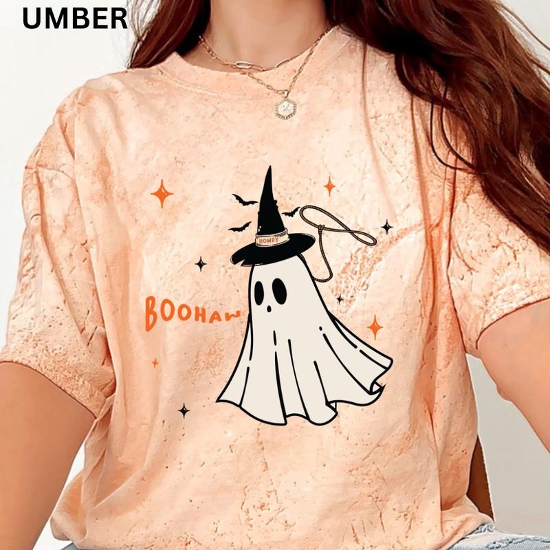 Oversized Halloween Graphic Shirt, Boohaw Ghosts Shirt, Western Halloween Shirt, Country Western shirt, Comfort Colors Halloween Shirt, Casual Shirt Unisex, Halloween Clothing, Graphic Halloween Apparel, Casual Cotton T-shirt, Unisex Halloween