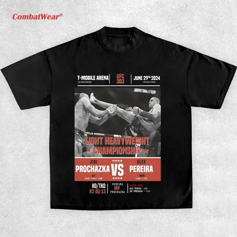 PROCHAZKA VS PEREIRA TEE, 2025 Boxing T-shirt, Fighter Tee, Sports Shirt, Vintage Boxing Tee, Graphic Boxing Champ T-Shirt, Boxing Fan Gift