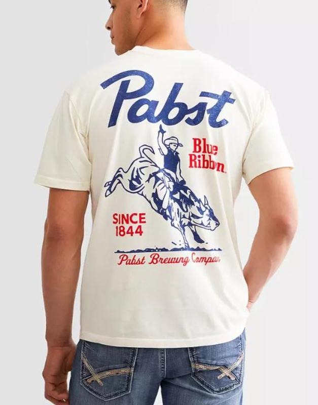 Pabst Blue Ribbon cowboy Shirt, Retro Beer Shirt, Drinking Shirt, PBR Shirt Menswear Top