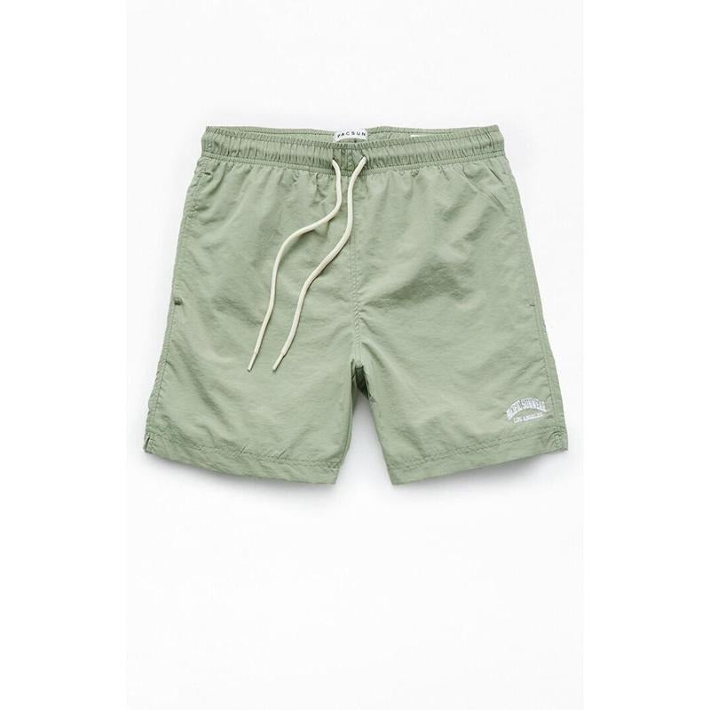 PacSun Men's Green Collegiate 6" Swim Trunks