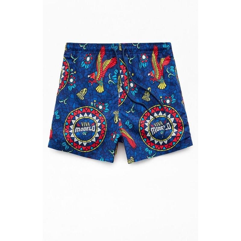 PacSun Men's Modelo Eagle Navy Swim Trunks