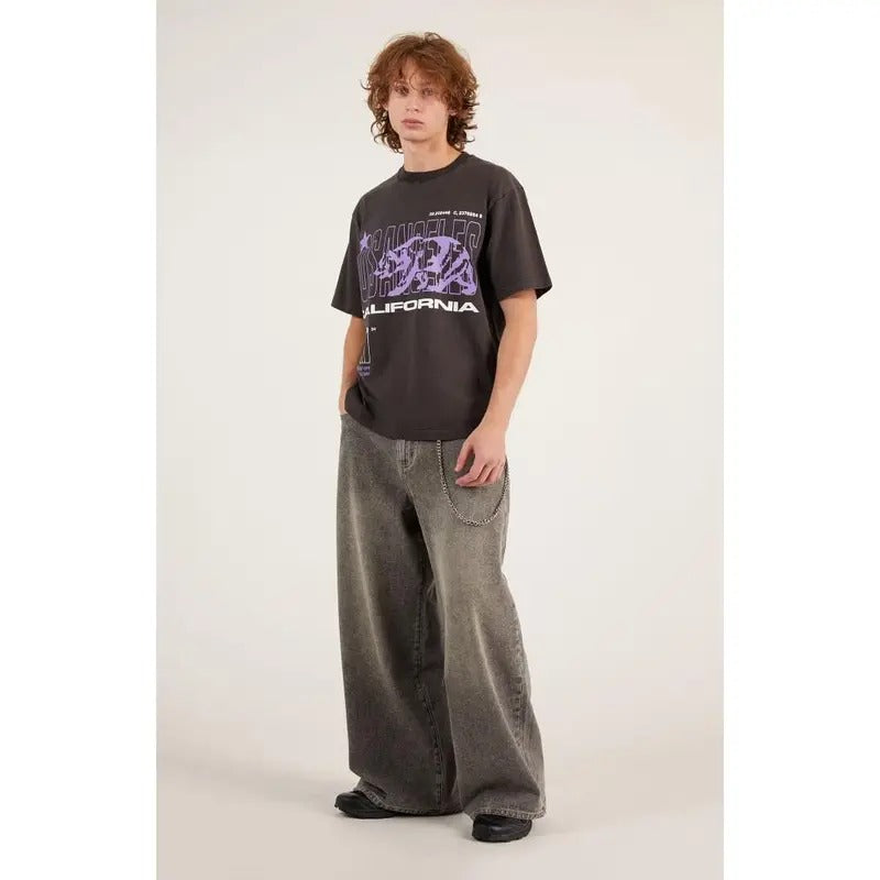 PacSun Men's Ryder Chain Ultra Baggy Jeans Gray