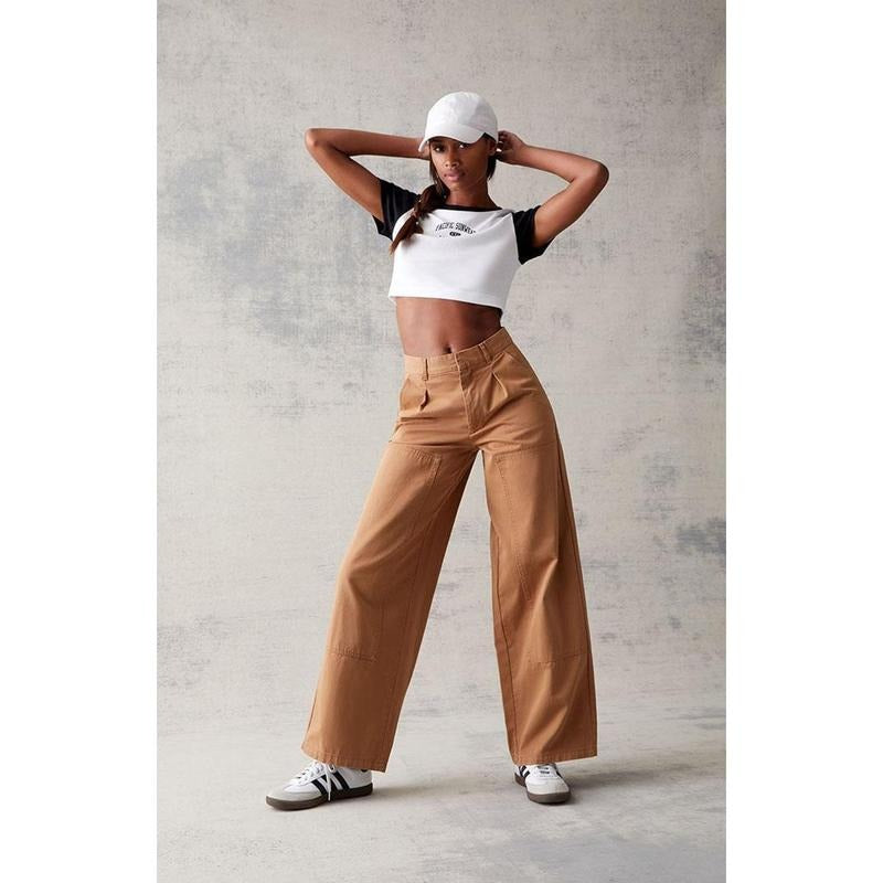 PacSun Women's Brown Wide Leg Trousers T-Shirts, Hoodie, Sweatshirt | WearSparks.com