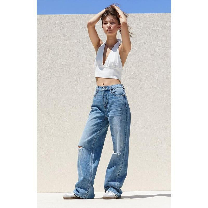 PacSun Women's Medium Indigo Ripped Boyfriend Jeans