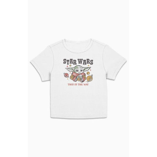 PacSun Women's Star Wars Baby Yoda Cropped T-Shirt
