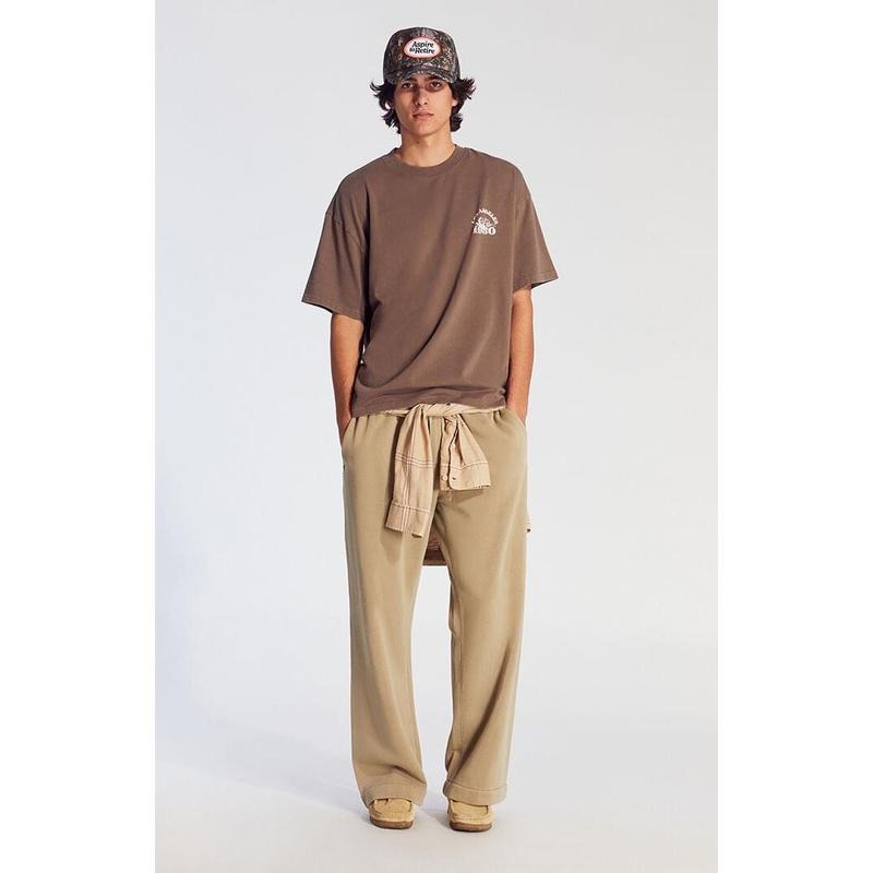 Pacsun Men's Green Fleece Extreme Baggy Sweatpants