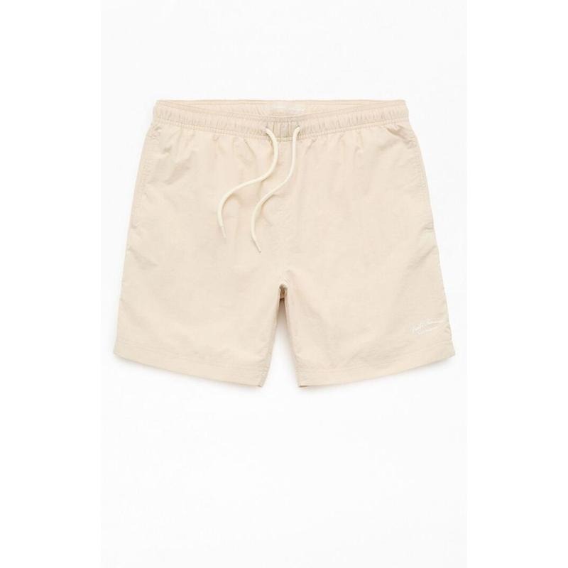 Pacsun Men's Oatmeal Solid Collegiate 6.5" Swim Trunks