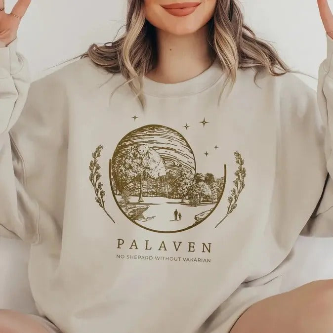 Palaven No Shepard Without Vakarian Sweatshirt, Palaven Mass Effect Hoodie, Garrus Vakarian Crew Neck Shirt, Captain Shepard Women's Gamer Oversized Gaming Merch, Women's Video Game Lover Gift, Video Game Womenswear Sweater
