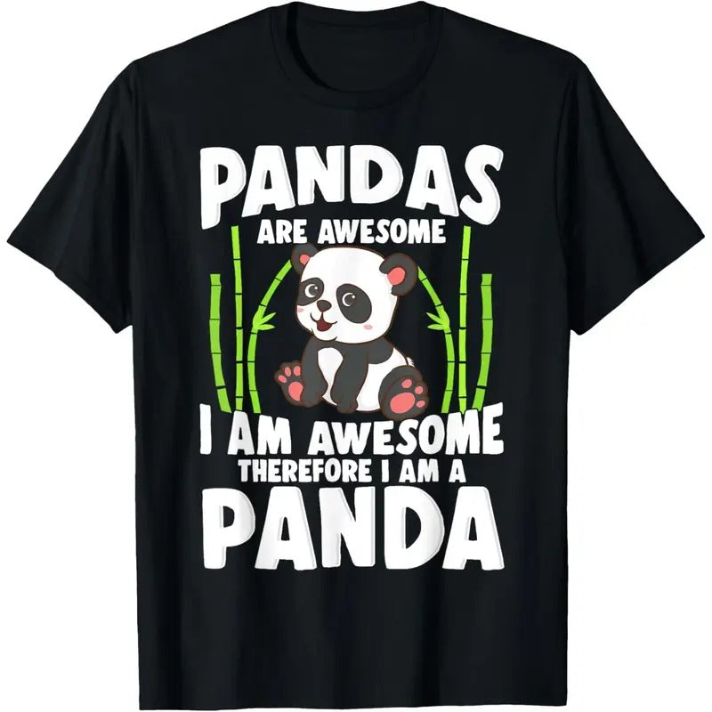 Panda Shirt Cute Panda Tshirt Pandas Are Awesome Panda Bear T-Shirt Made in USA