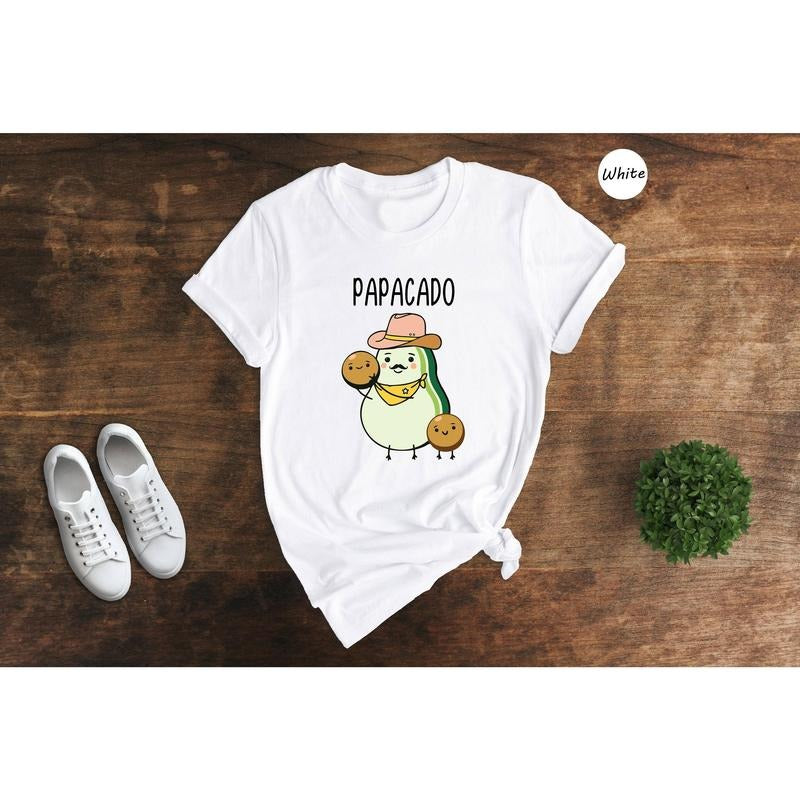 Papacado T-shirt Funny Fathers Day Gift Funny Avocado Dad Vegan Tee Pregnancy Announcement Shirt Avocado Dad Shirt