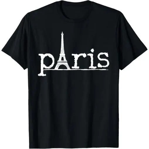 Paris France French Eiffel Tower Europe European Gift T-Shirt Made in USA