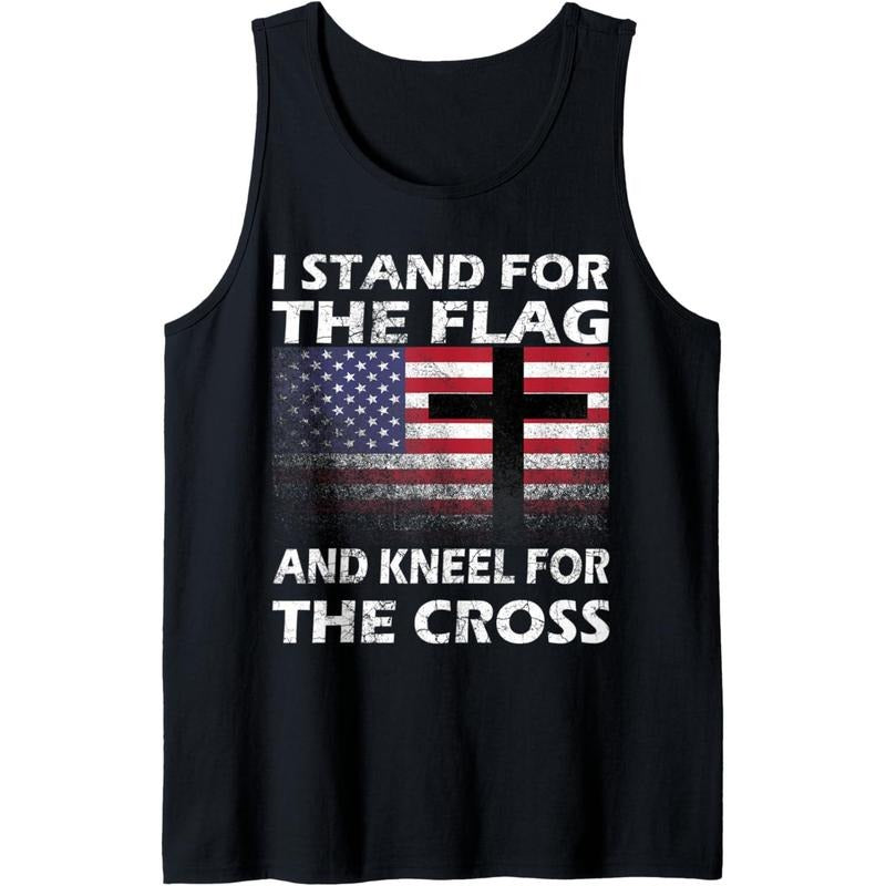 Patriotic Gift I Stand For The Flag And Kneel For The Cross Tank Top made in USA T-Shirts, Hoodie, Sweatshirt