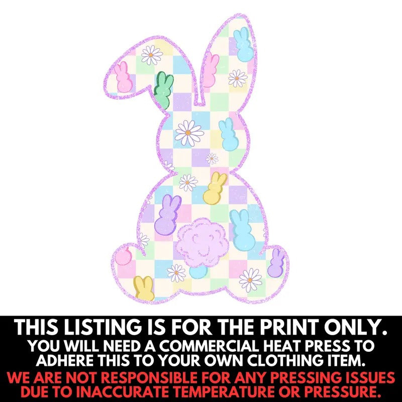 Peeps Checkered Bunny Print - PRINT ONLY 'NLB'