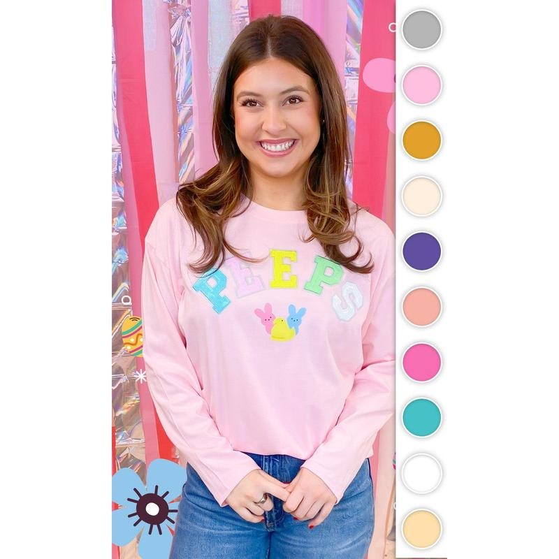 Peeps Sequin Easter Graphic Long Sleeve T-Shirt