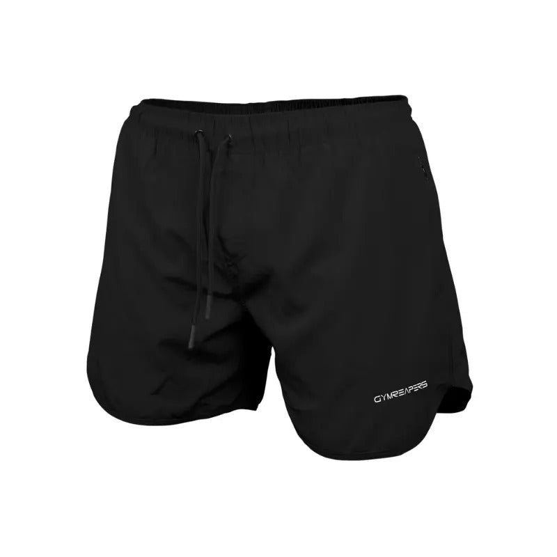 Performance Training Shorts for Men - Gymreapers Black Dynamic Sports Shorts, Lightweight and Breathable