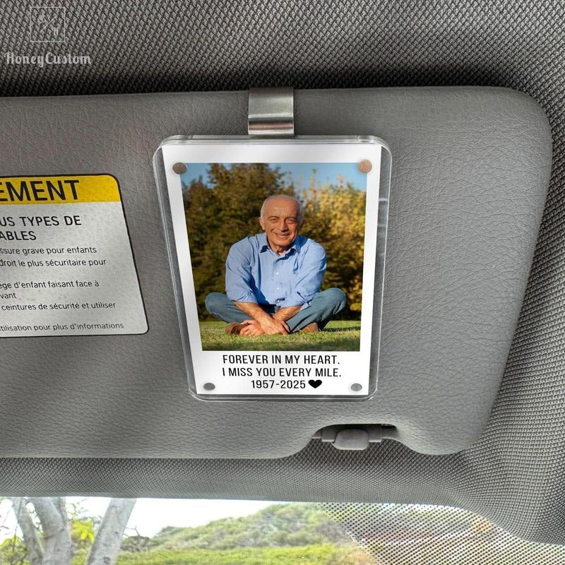 Personalized Memorial Car Visor Clip, Loss of Father Gift, Custom Remembrance Gift, Sympathy Gift for Loss of Dad, Grief...